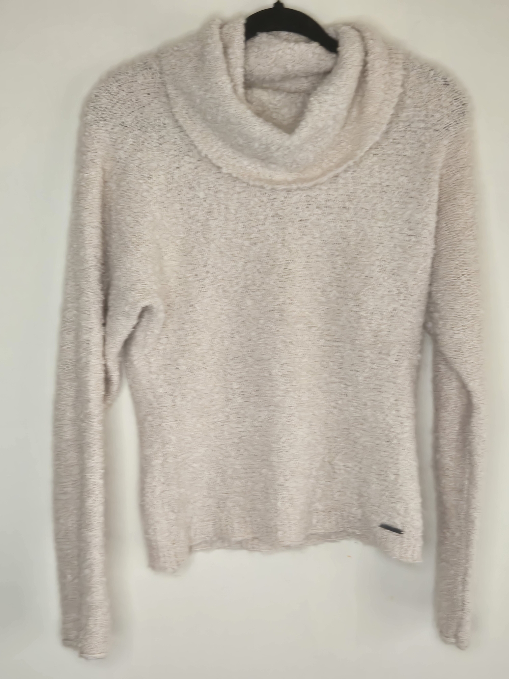 Abercrombie & Fitch Vintage Y2K Fuzzy Cowl Neck Sweater Cream Cozy